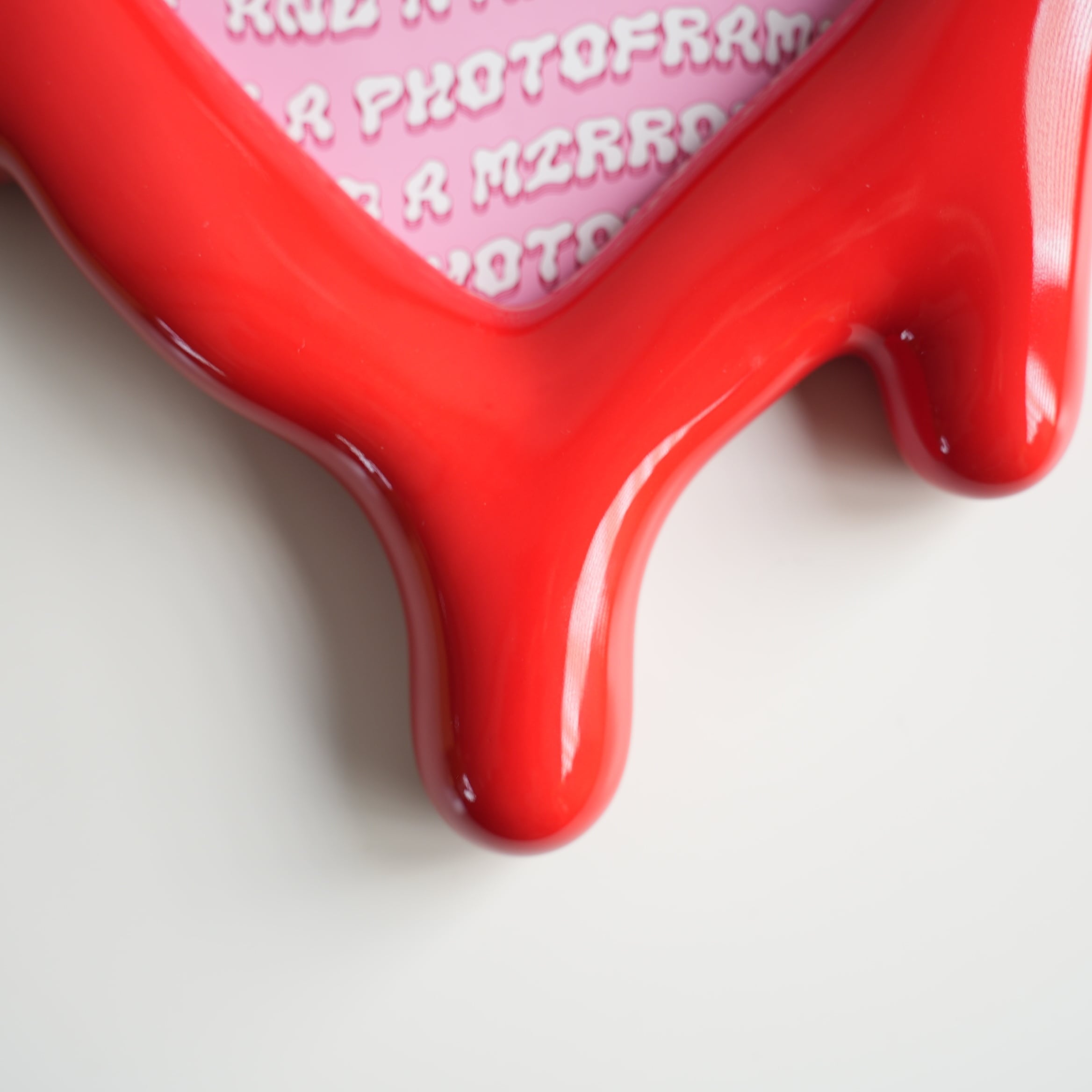 Melted Heart Red Mirror and Photo Frame