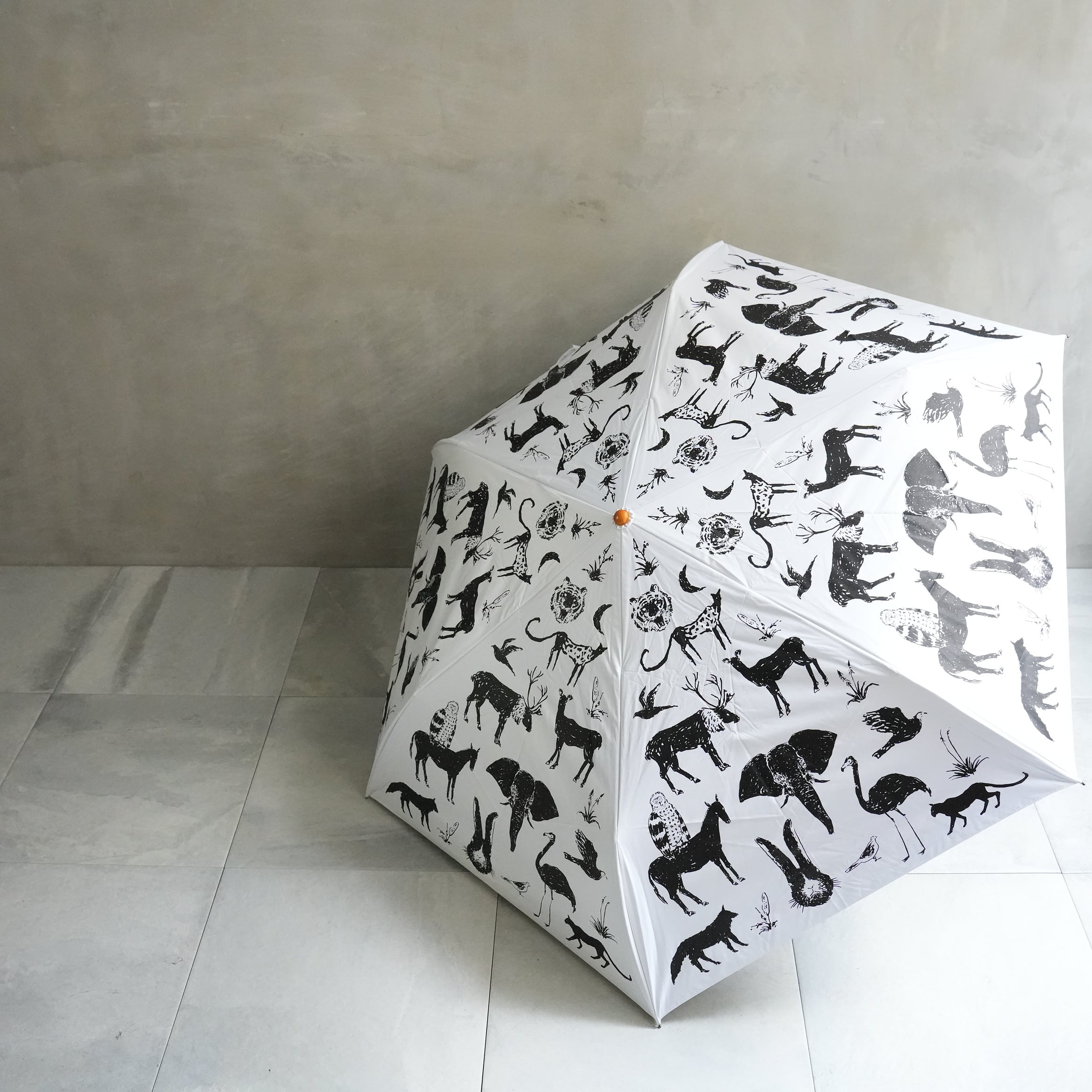 Sunshade Folding Umbrella Zoo White