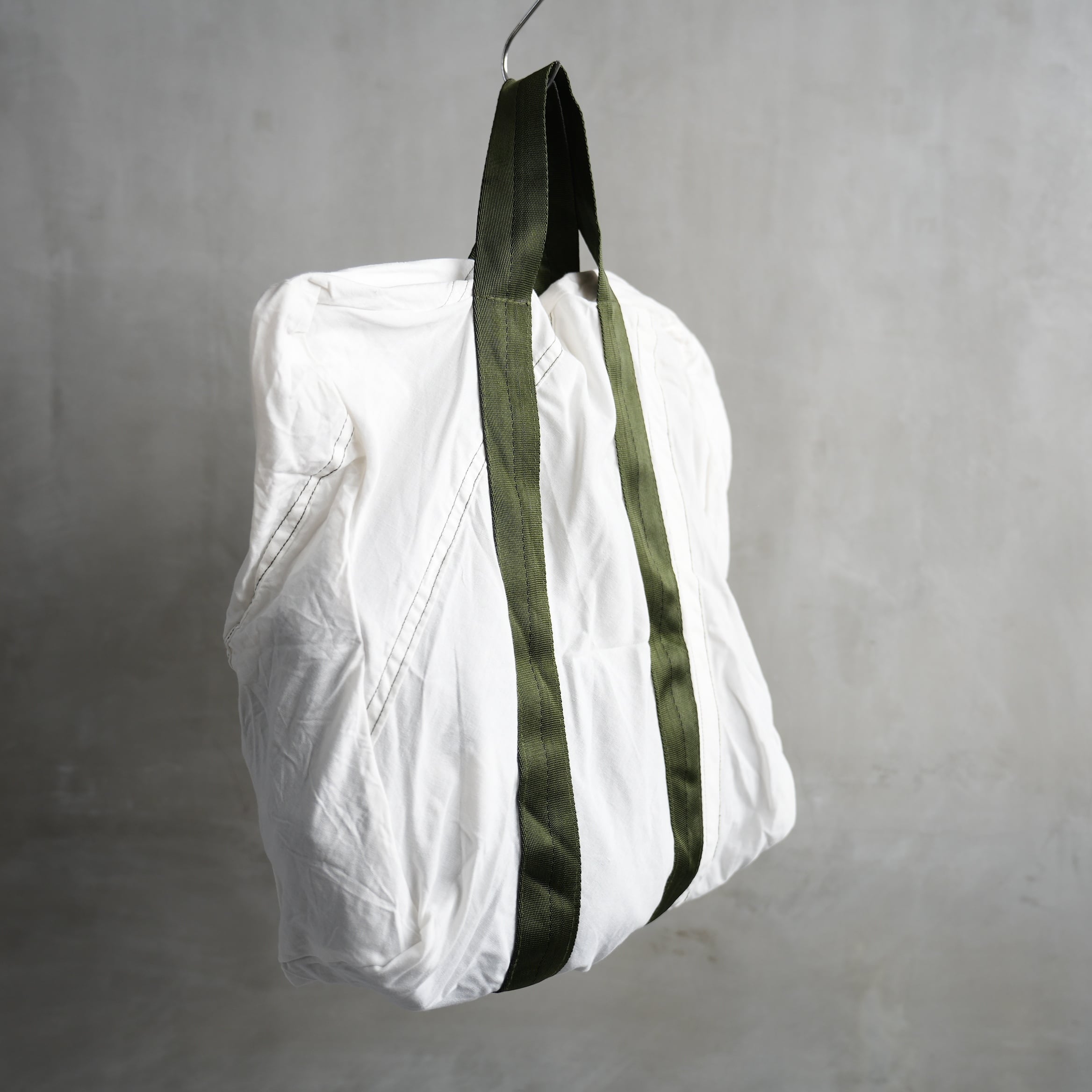 Vintage Parachute Tote Bag Green Belt