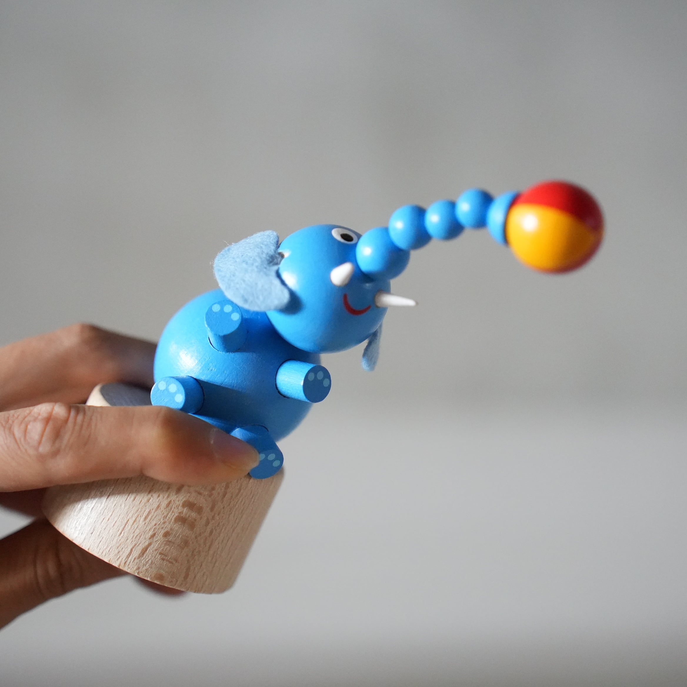 DETOA Wooden Push Up Toy Elephant