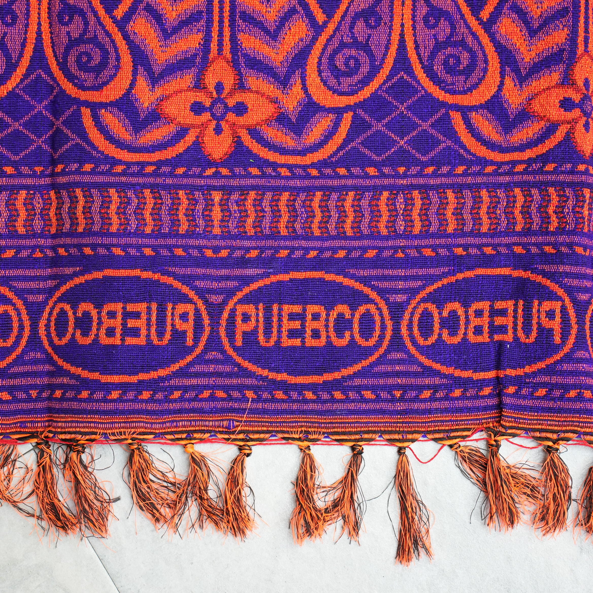 Reversible Jacquard Rug Navy Blue