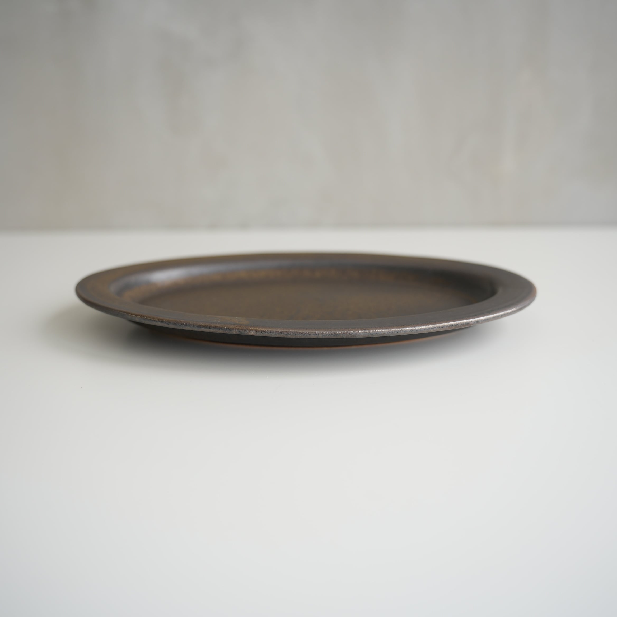 Ancient Pottery Oval Plate Brass