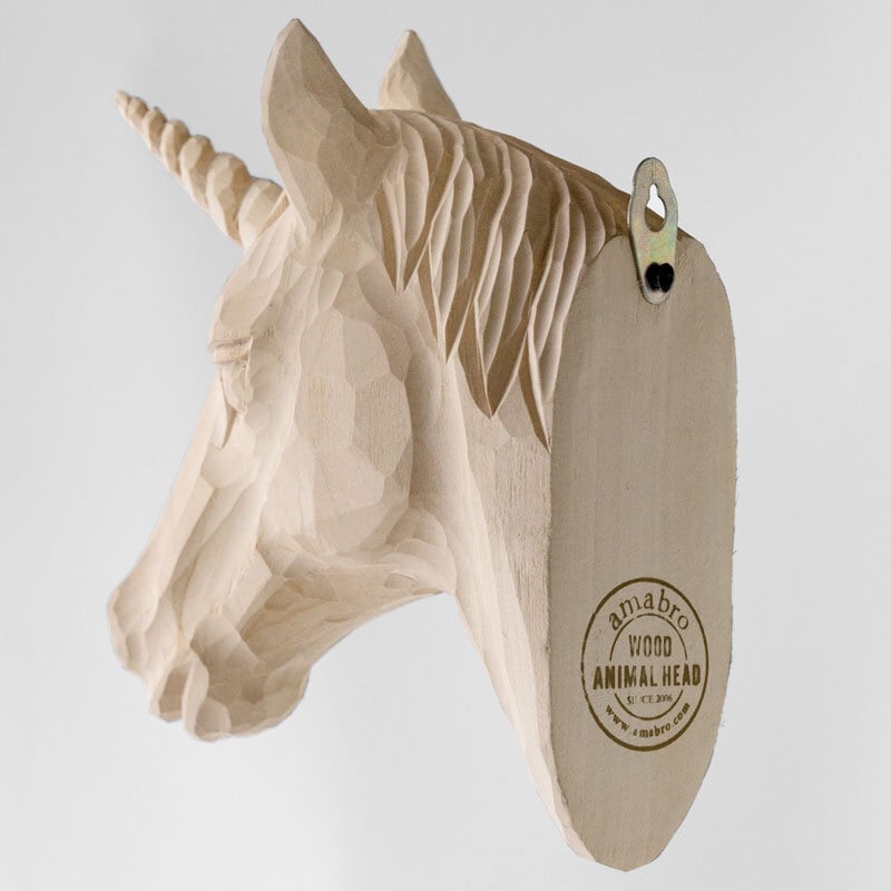 Wooden Animal Head / Unicorn