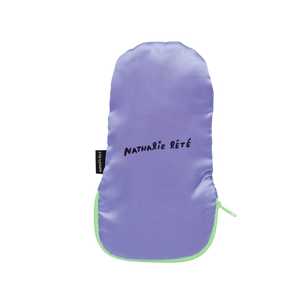 Nathalie Lete Satin pouch Lucky Cat Black