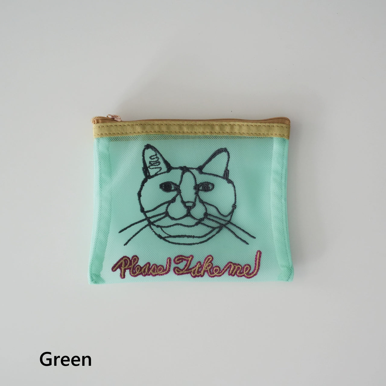 HAyU Embroidered Mesh Pouch