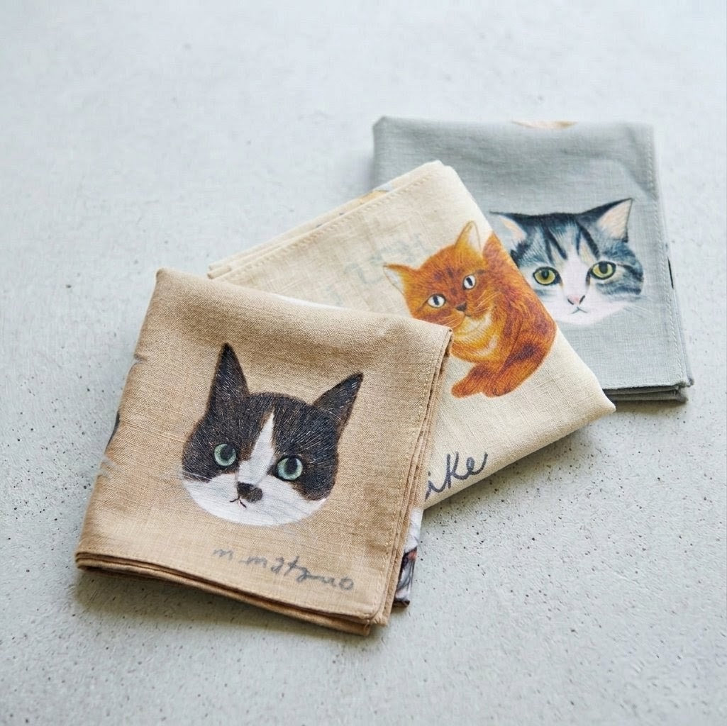 Matsuo Miyuki Handkerchief Cat