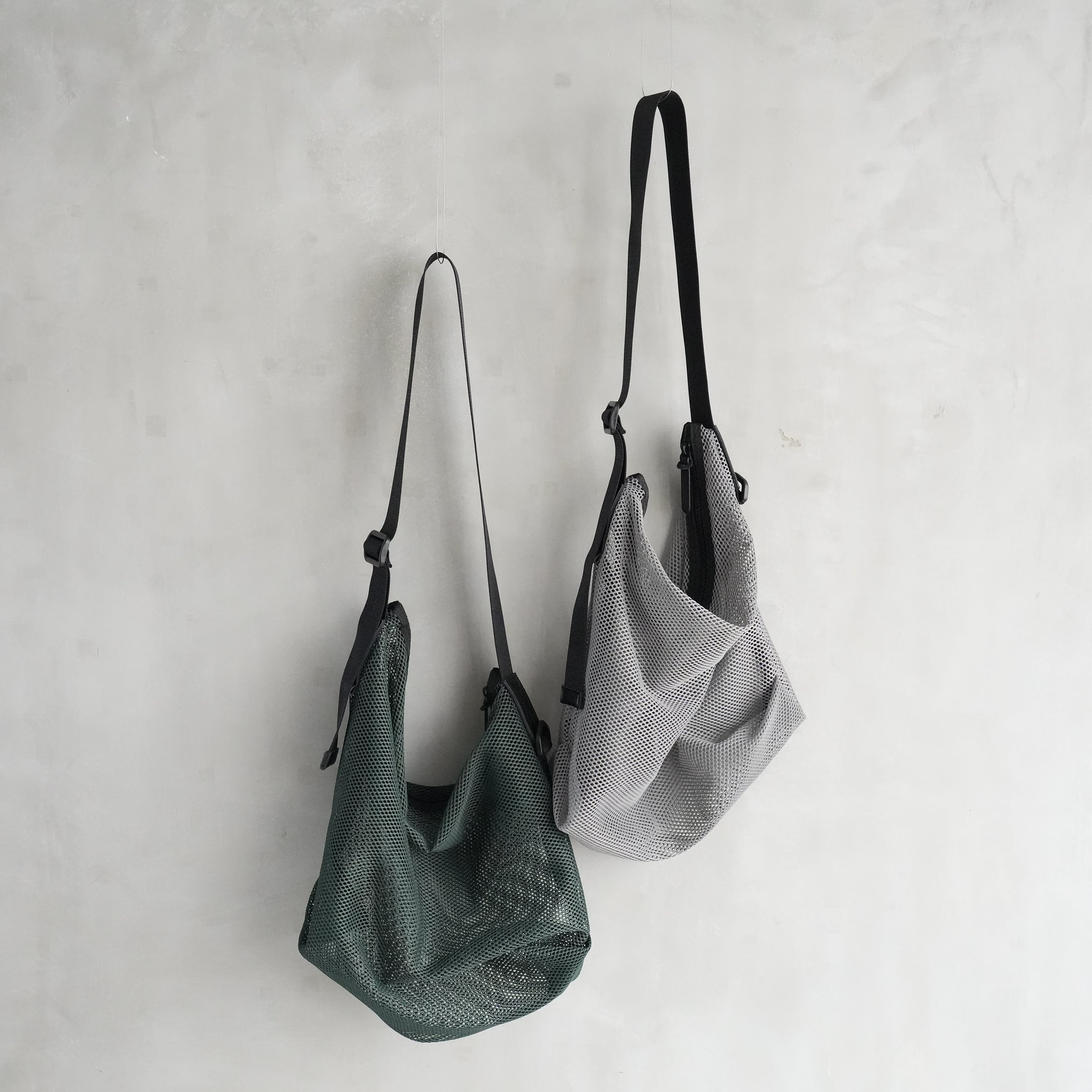 Brick / Mesh Zip Shoulder Bag　Green