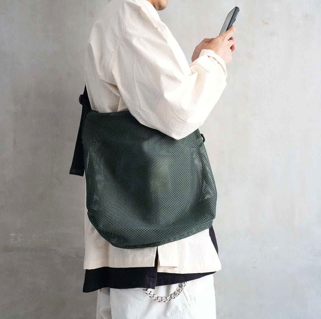 Brick / Mesh Zip Shoulder Bag　Green