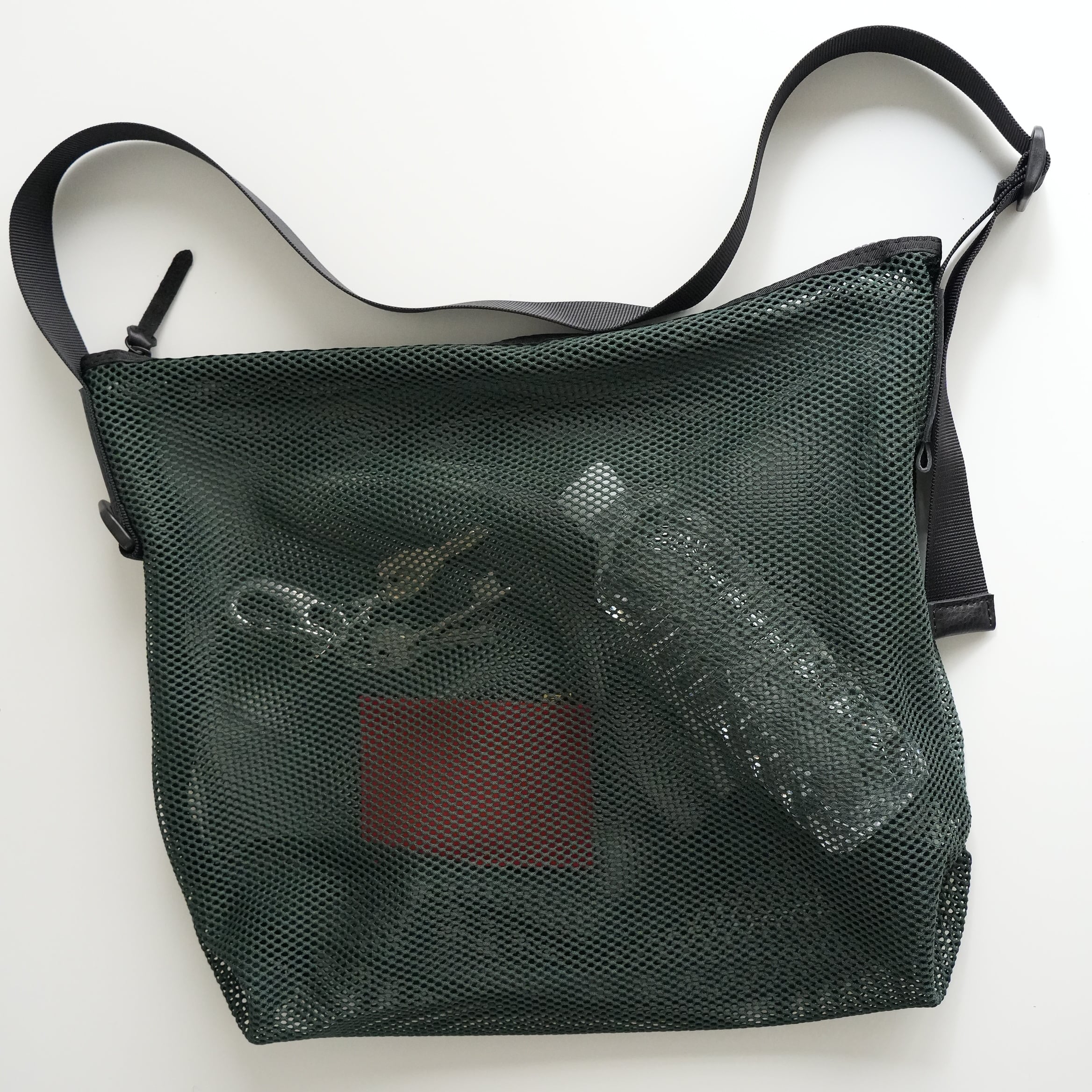 Brick / Mesh Zip Shoulder Bag　Green