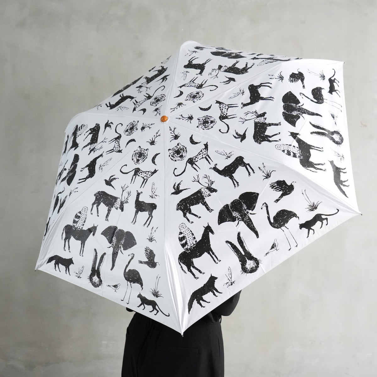 Sunshade Folding Umbrella Zoo White