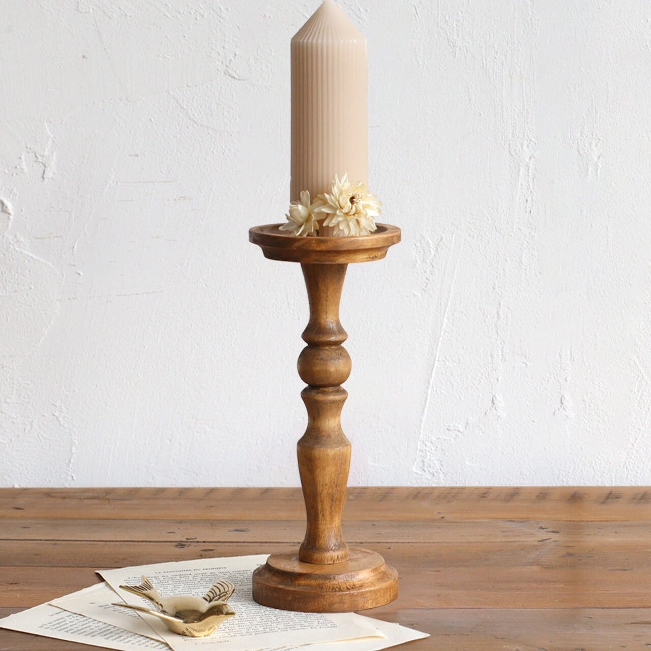 PINE CANDLE STAND L