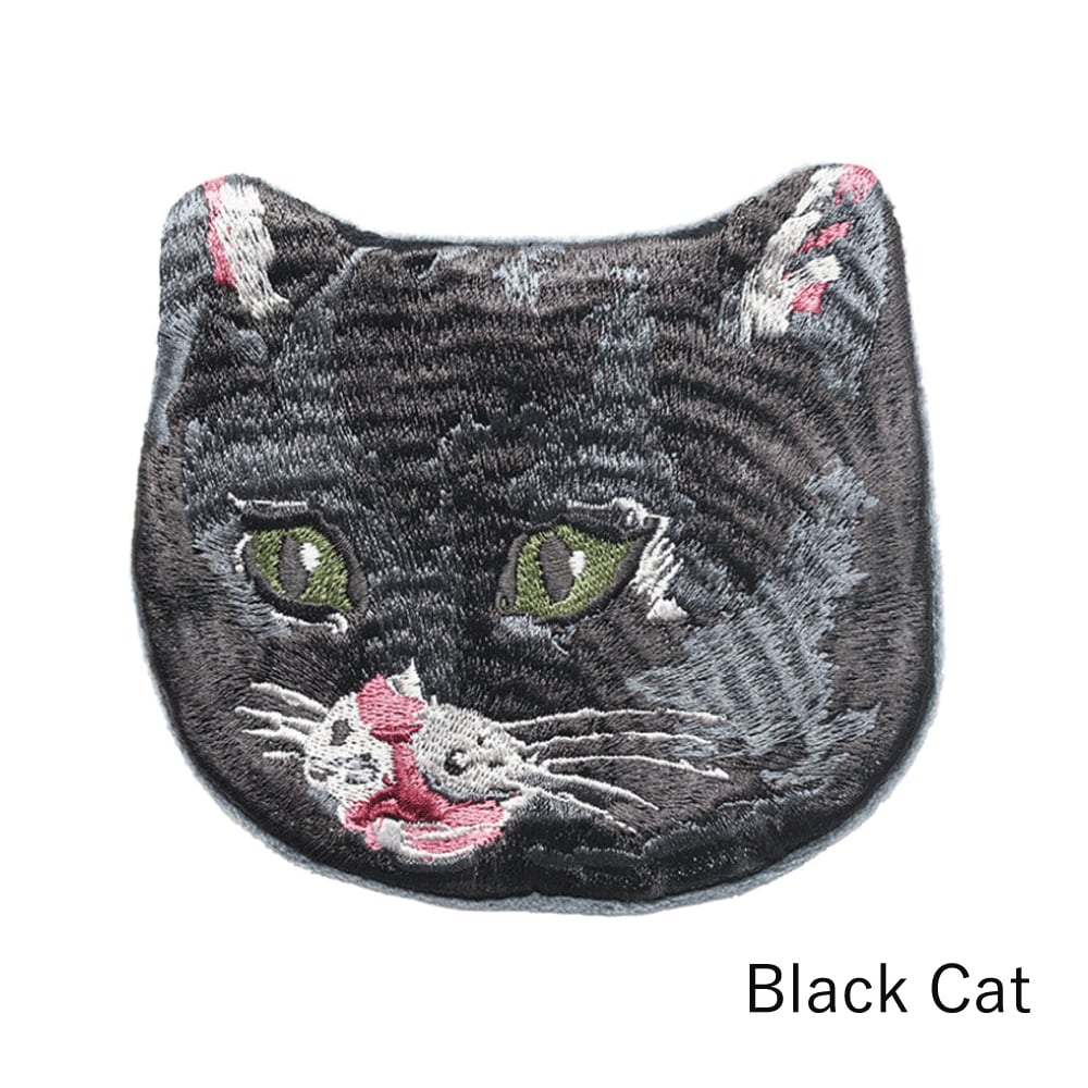 Nathalie Lete Embroidered Cat Face Pouch