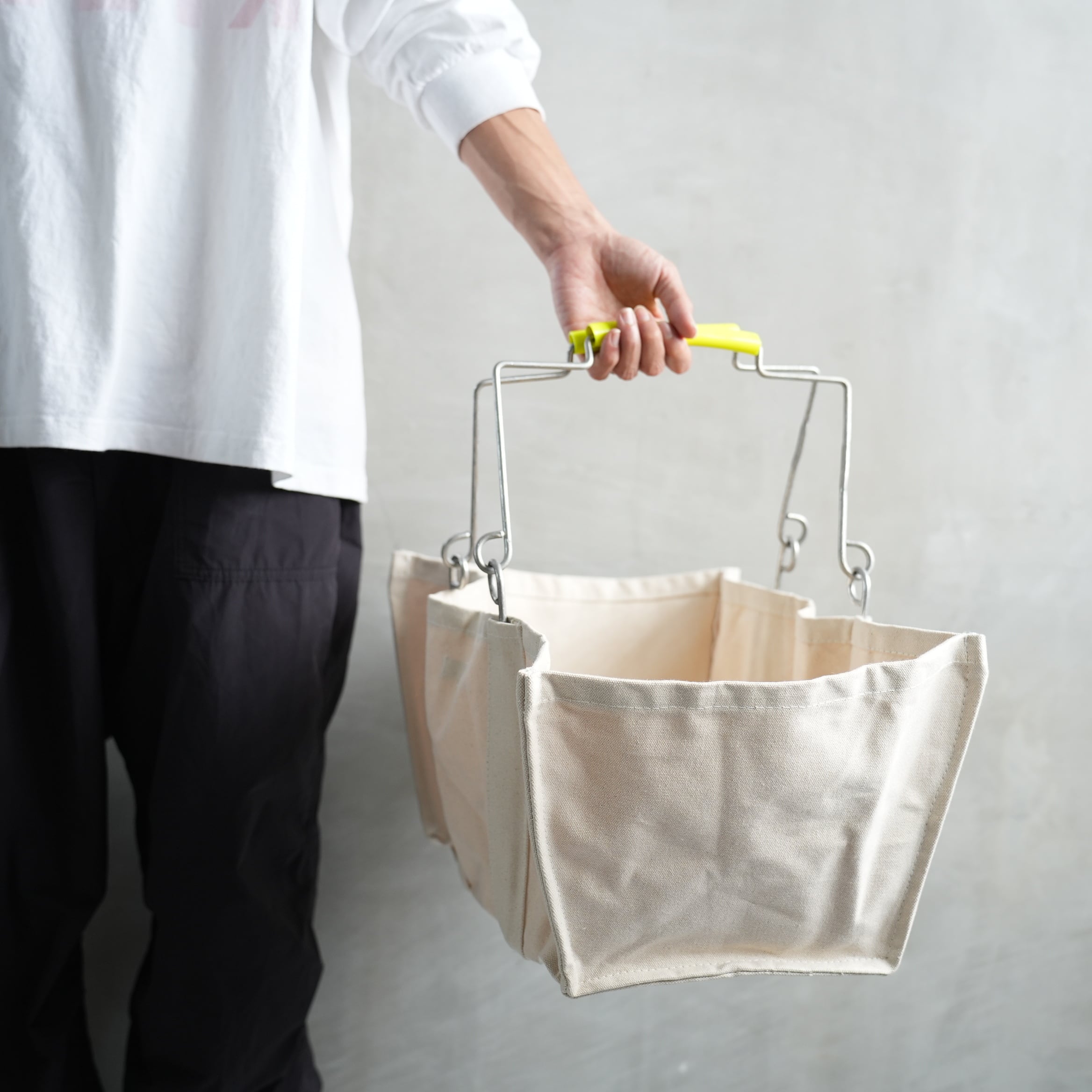 ACCORDION MARKET BASKET Yellow Handle