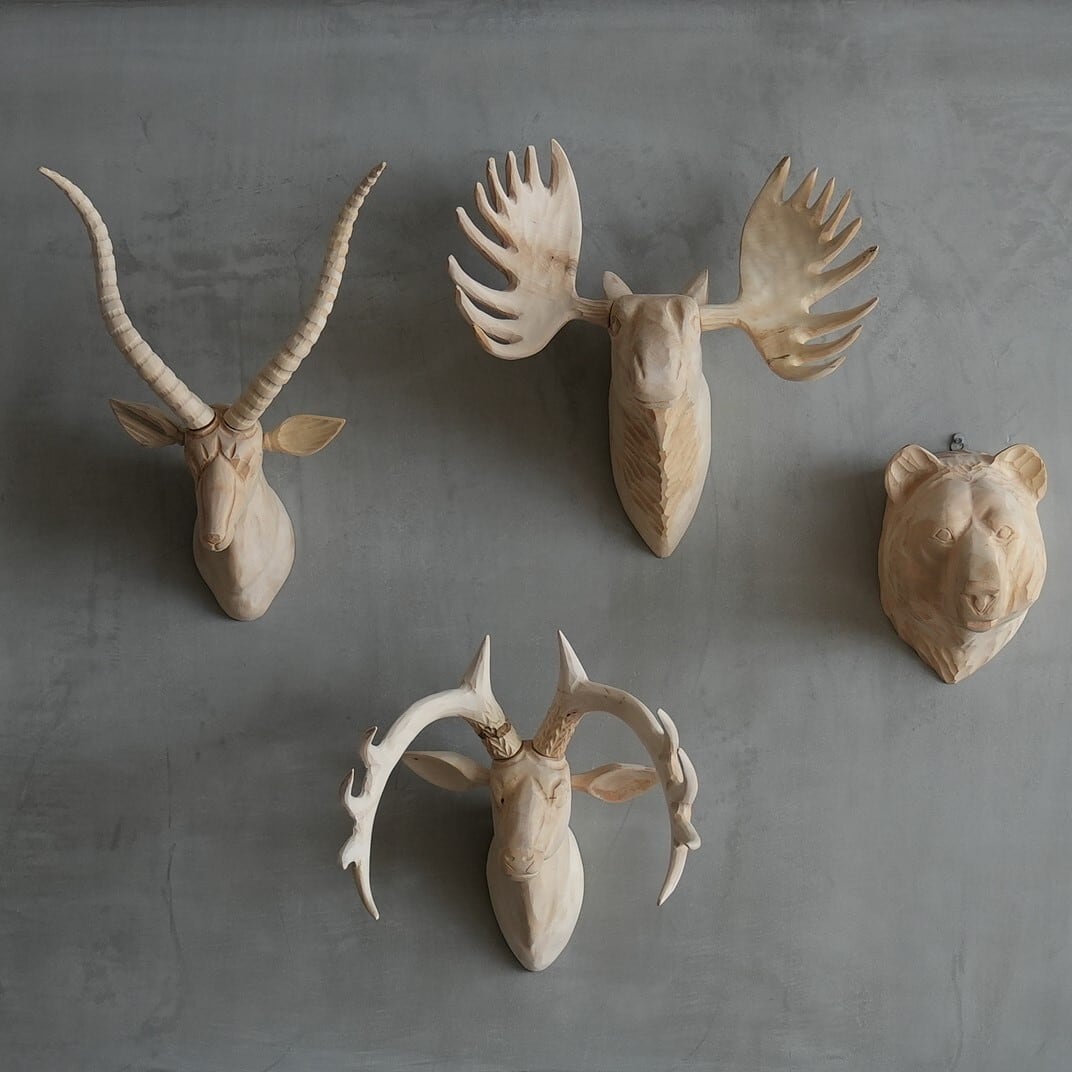 Wood Animal Head / Gazelle