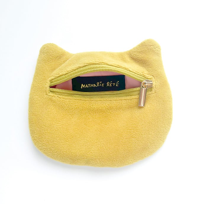 Nathalie Lete Embroidered Cat Face Pouch