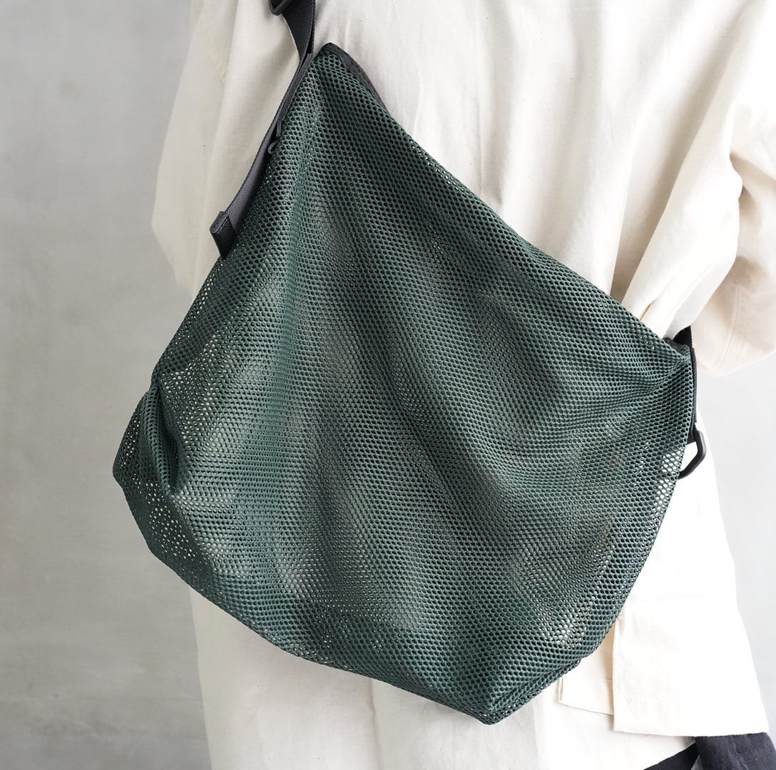 Brick / Mesh Zip Shoulder Bag　Green