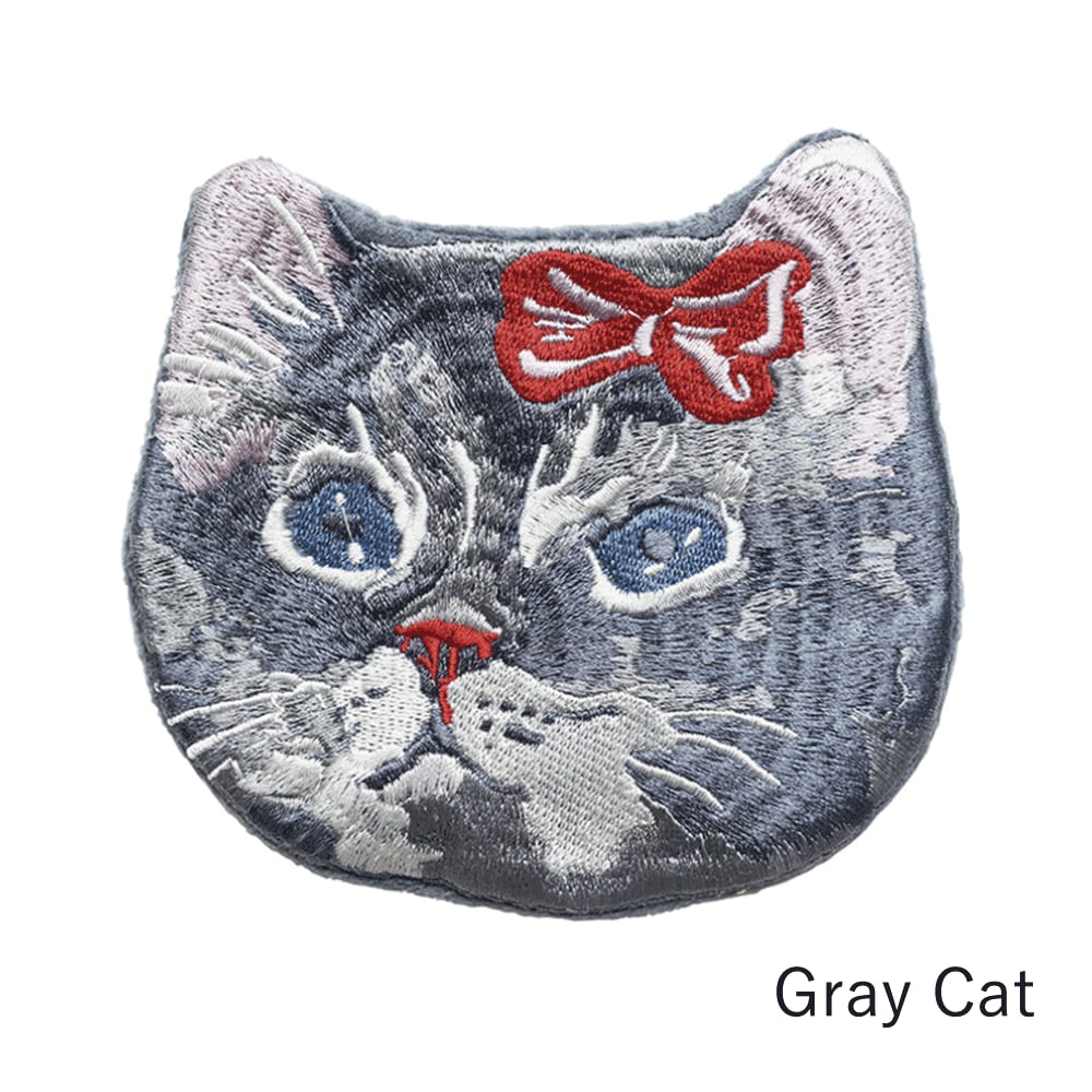 Nathalie Lete Embroidered Cat Face Pouch