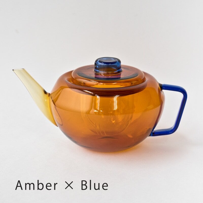 TWO TONE GLASS TEA POT