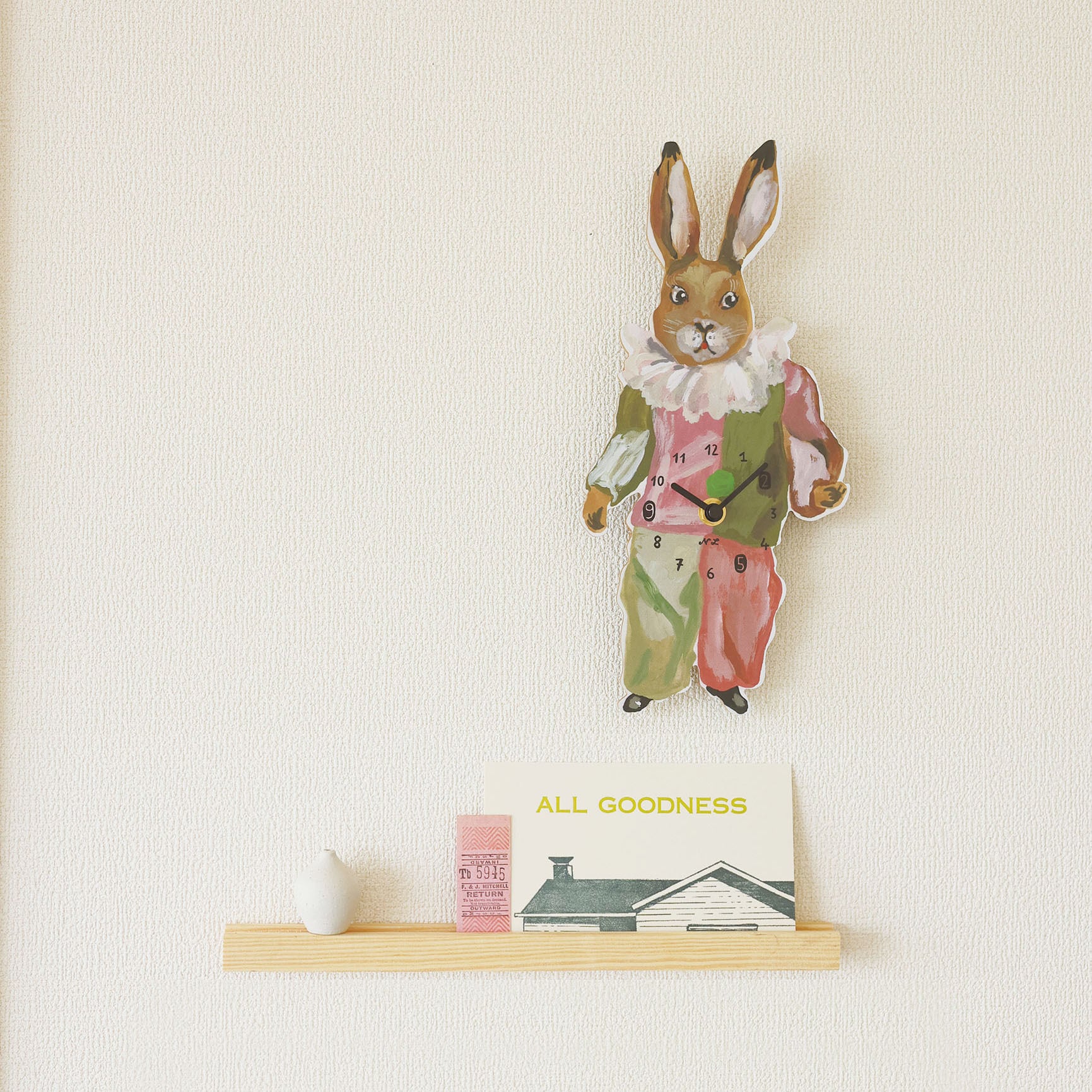 Nathalie Lete Diecut Clock　Rabbit