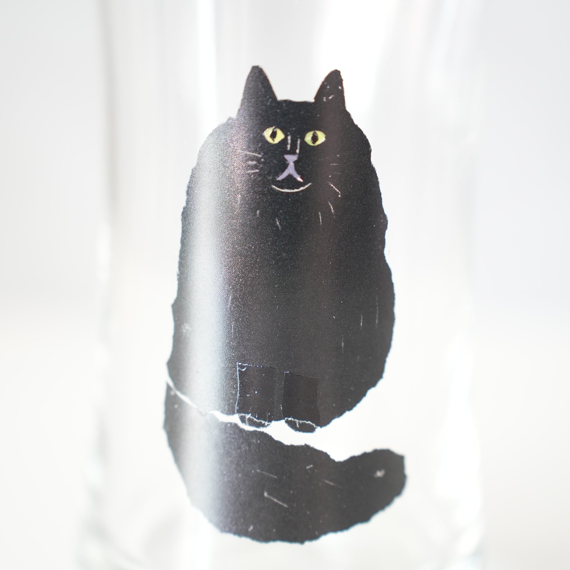 うそみたいなコップ　くろねこのシャンパングラス