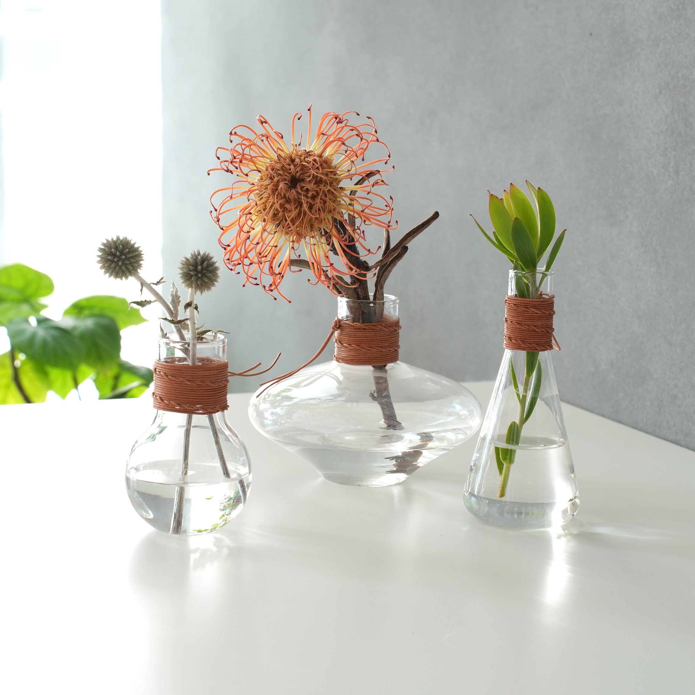 Leather Glass Vase
