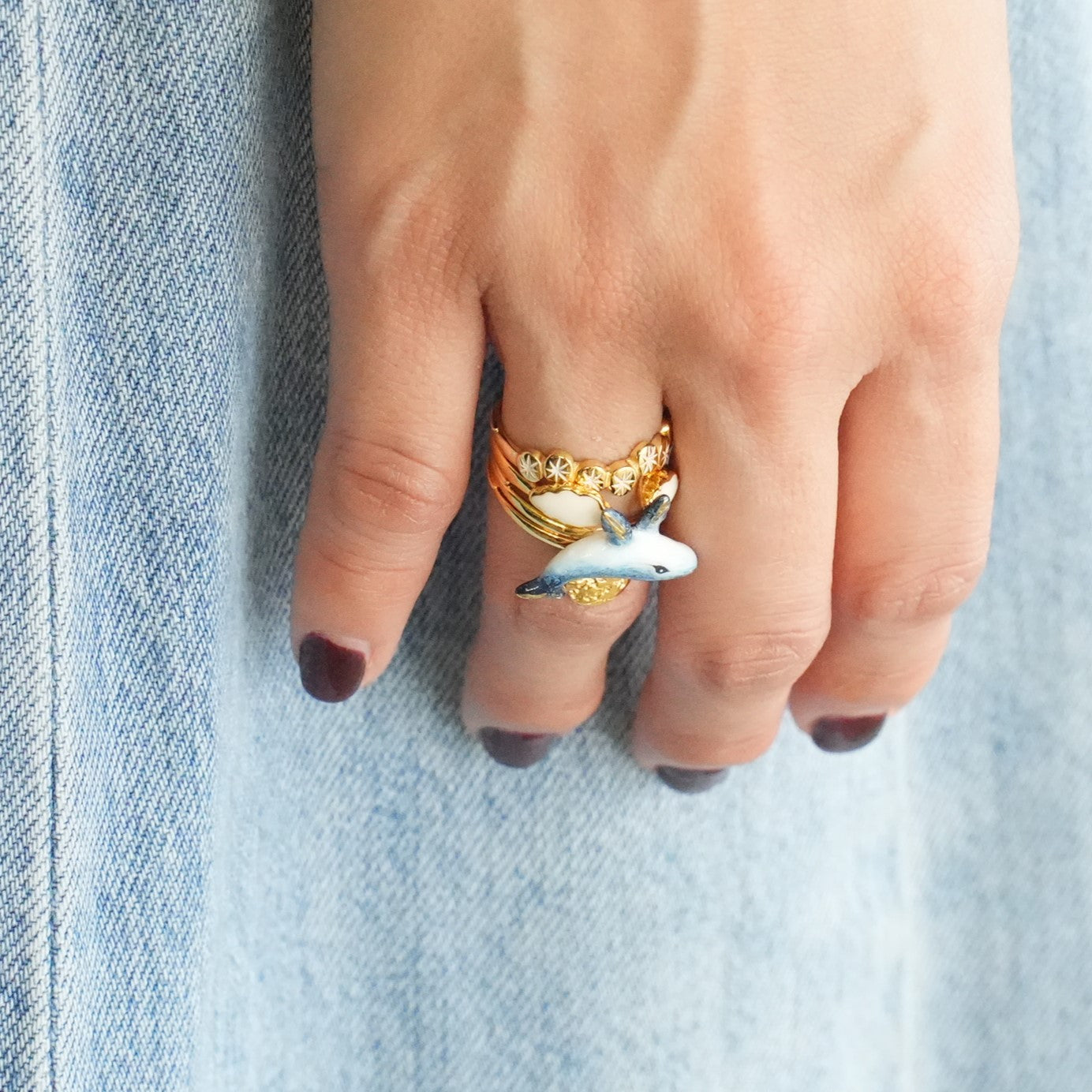 FLYING WHALE STACKING RING
