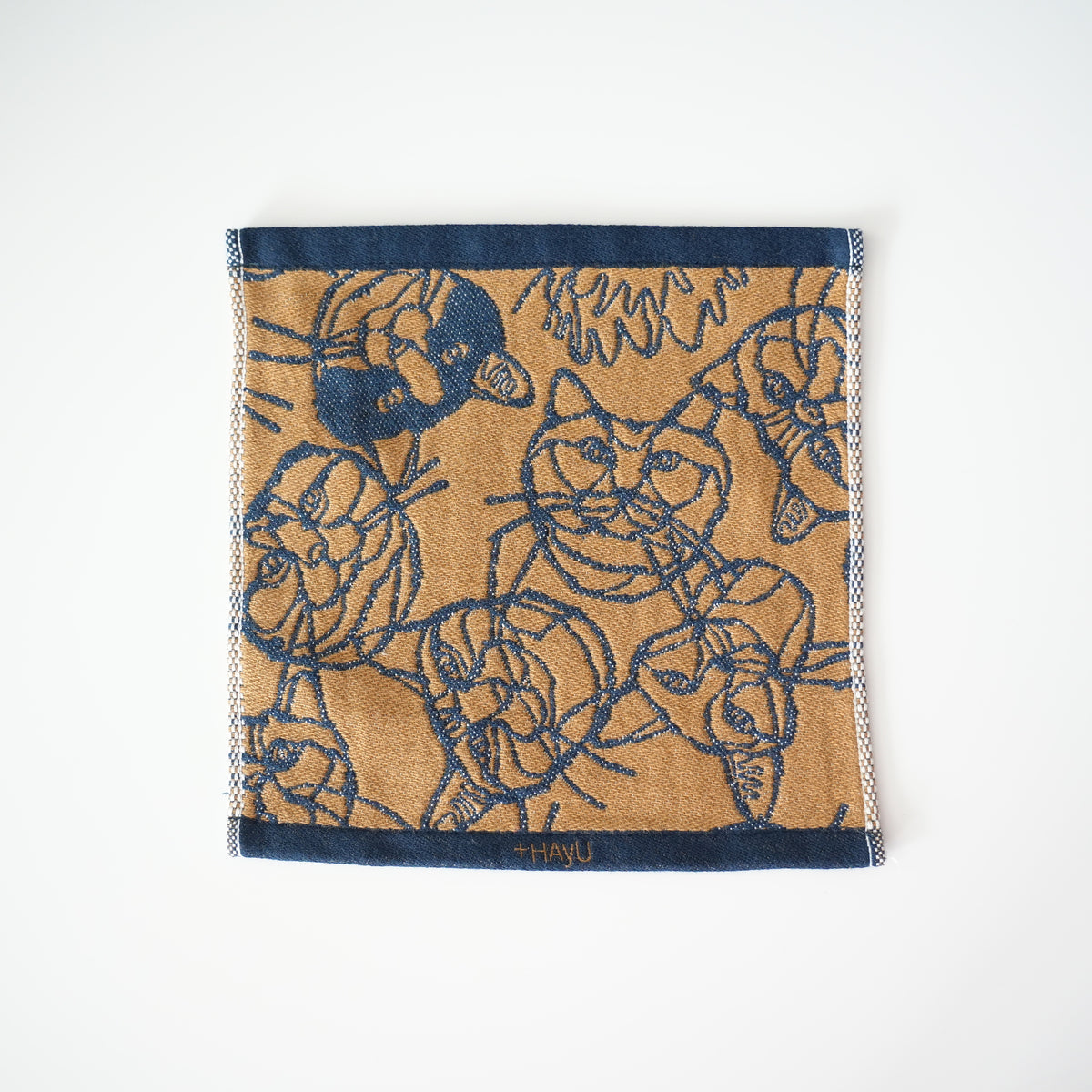 HAyU fabric Jacquard Towel Handkerchief　CatsB