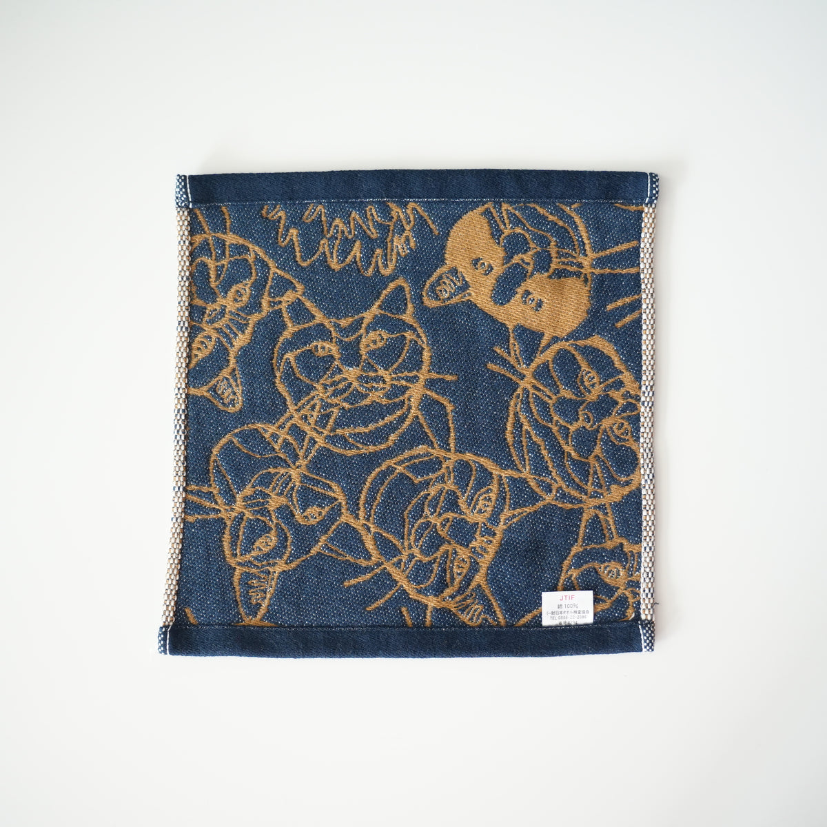 HAyU fabric Jacquard Towel Handkerchief　CatsB