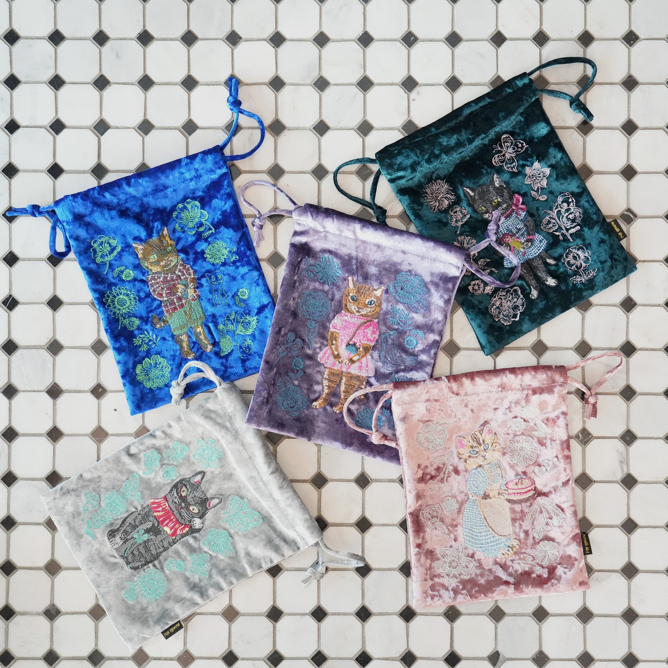 Nathalie Lete Velour Drawstring Pouch