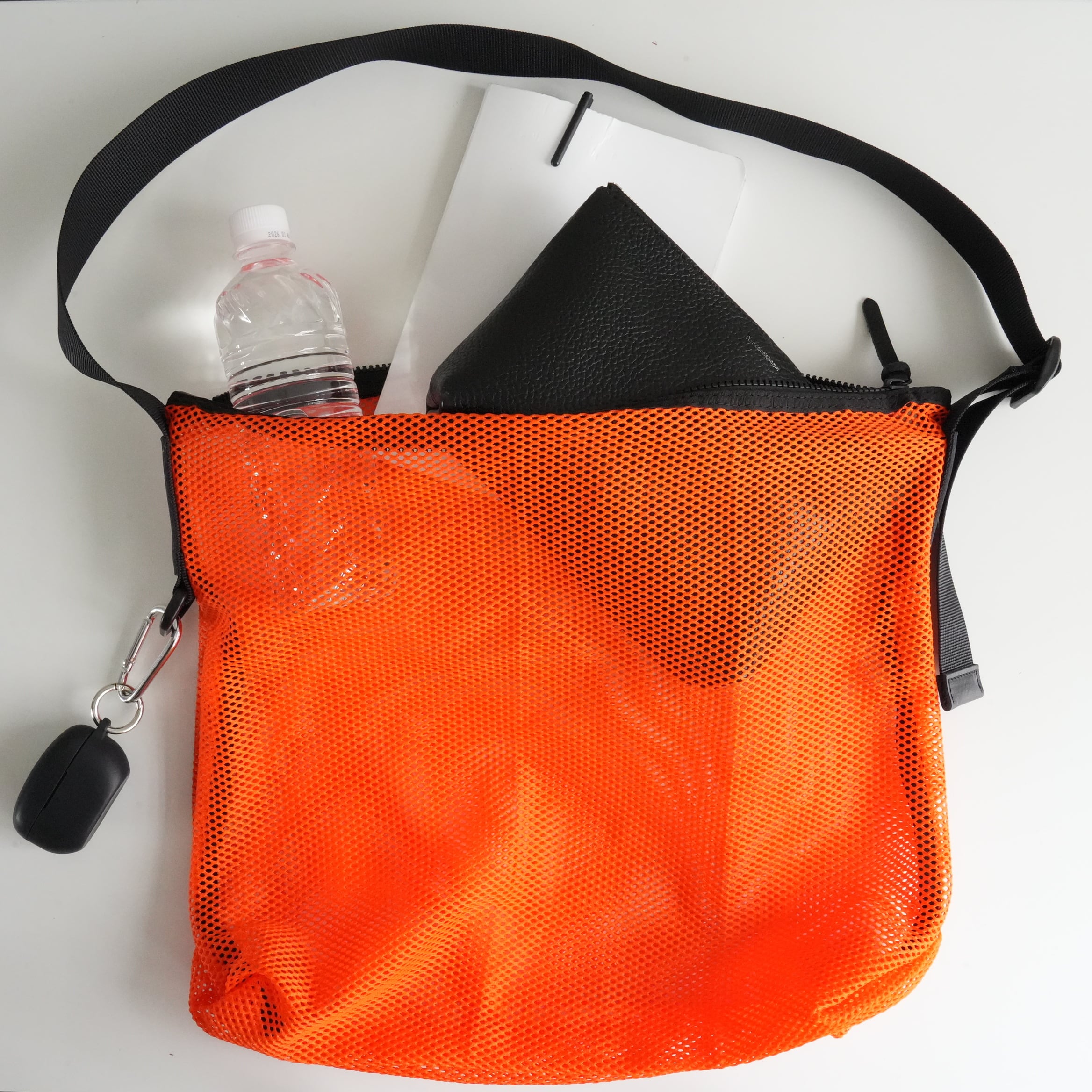 Brick / Mesh Zip Shoulder Bag　Orange