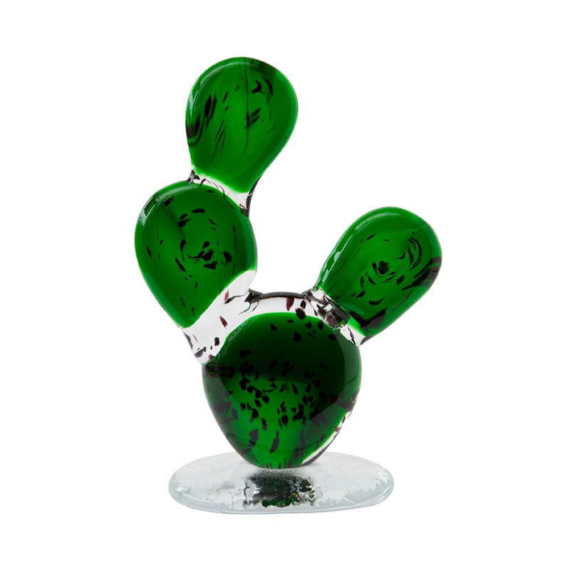 CACTUS GLASS ORNAMENT / Round Fan Green