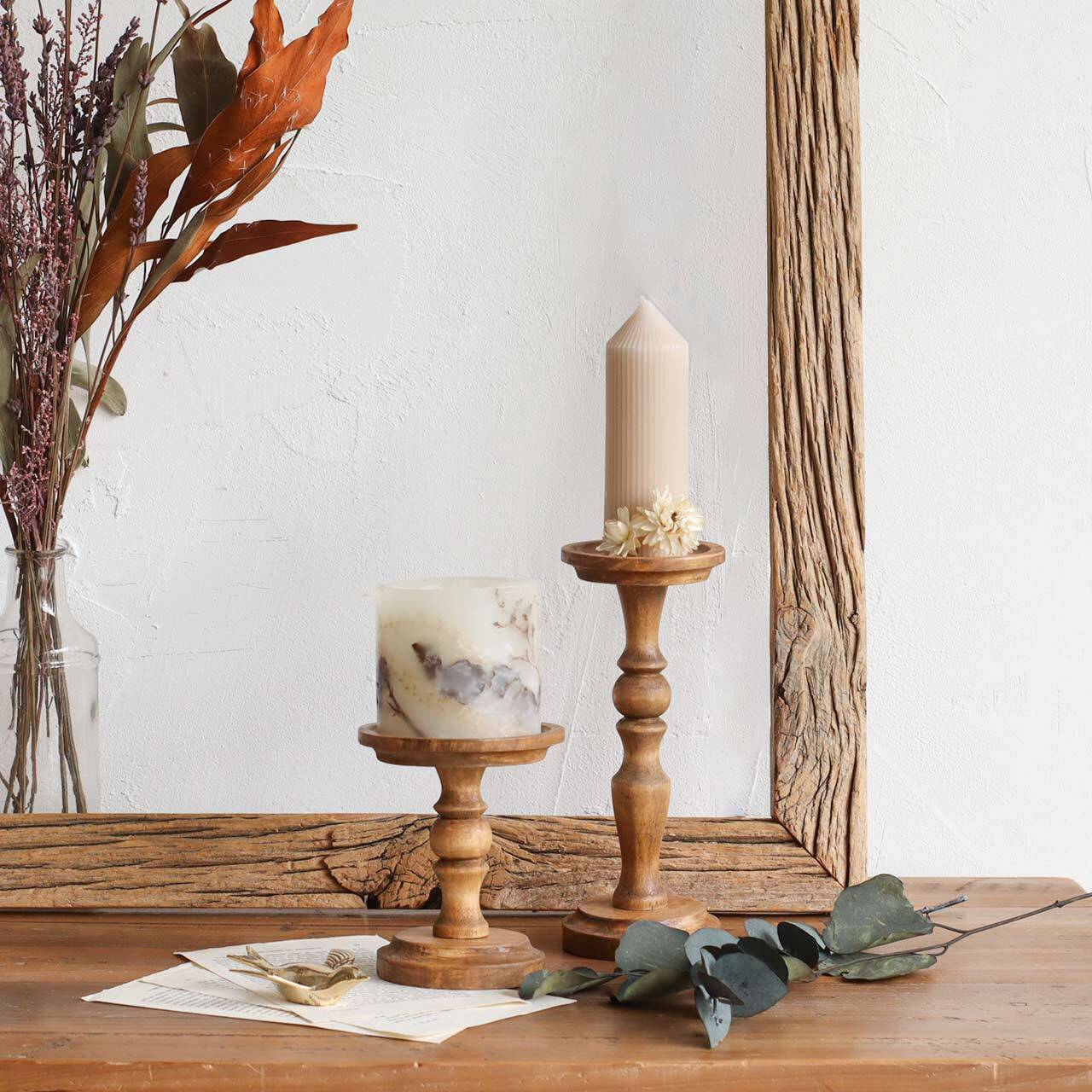 PINE CANDLE STAND L