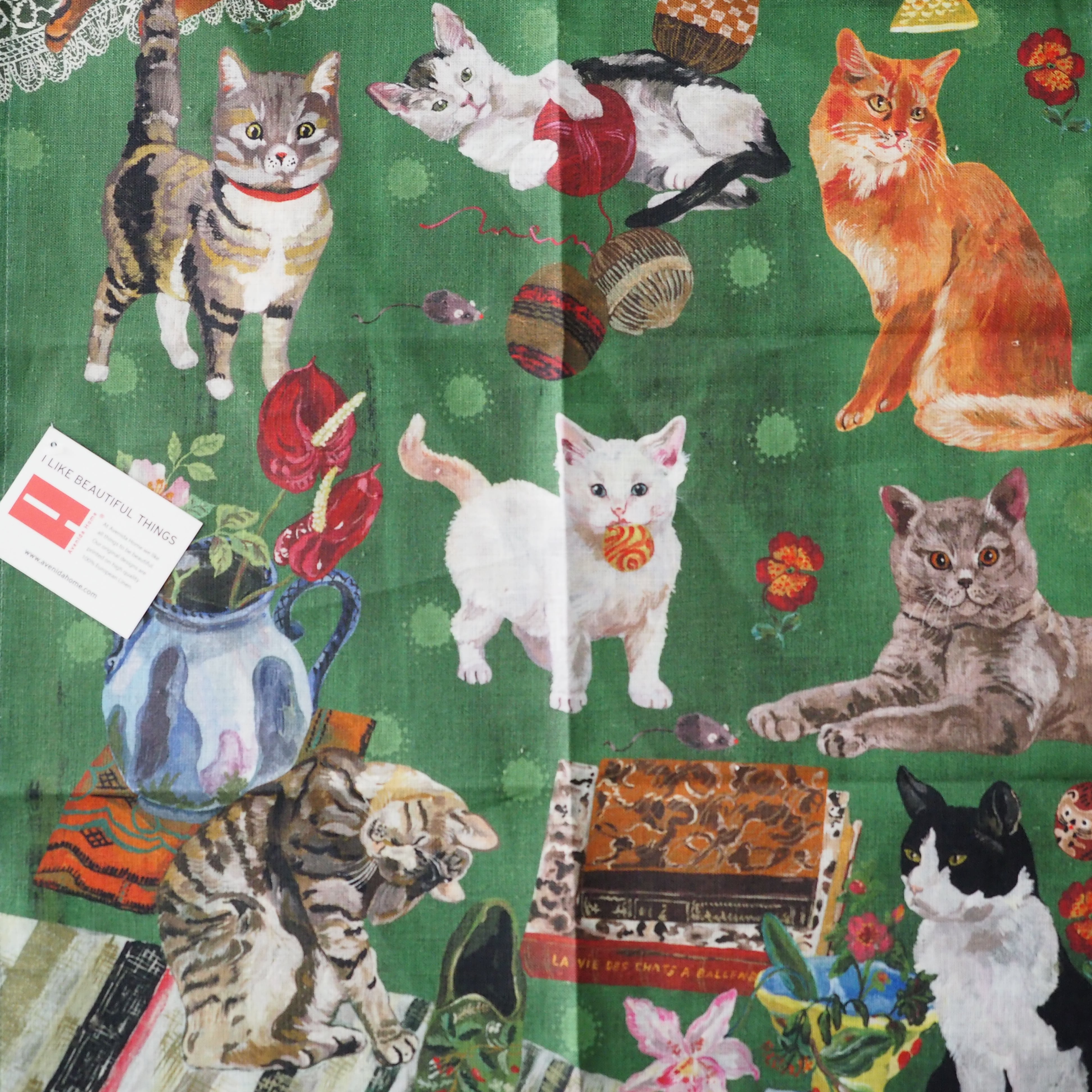 Nathalie Lete　Les Chats Tea Towel