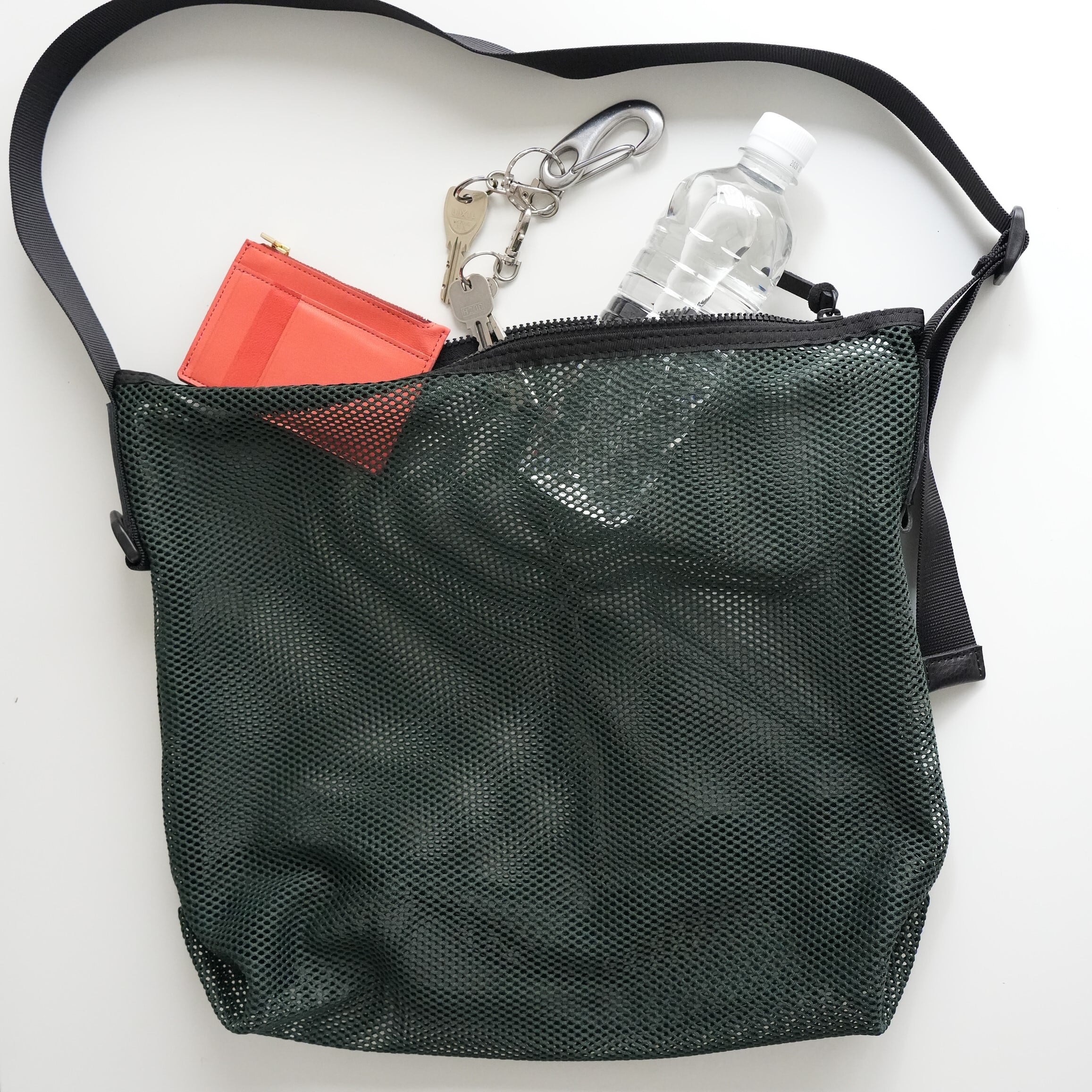 Brick / Mesh Zip Shoulder Bag　Green