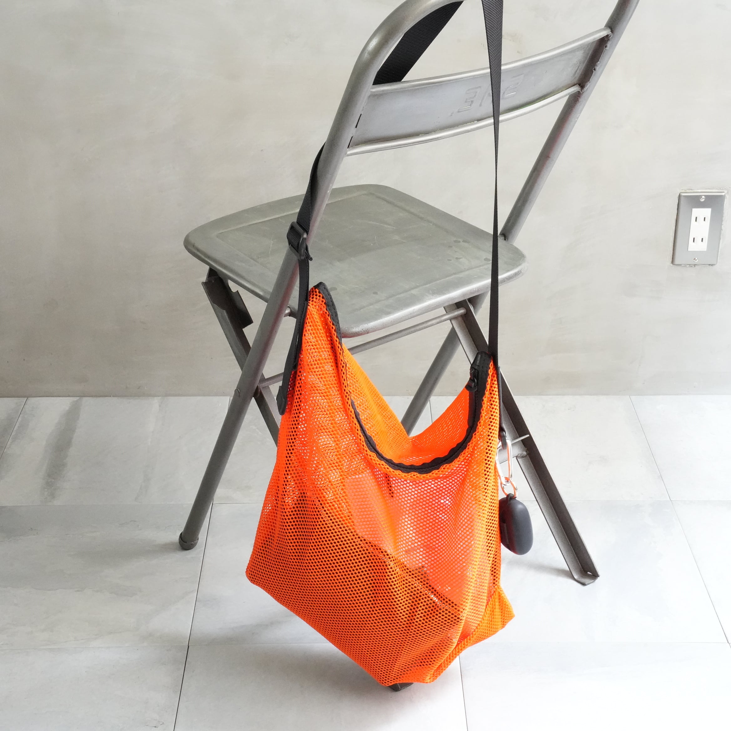 Brick / Mesh Zip Shoulder Bag　Orange