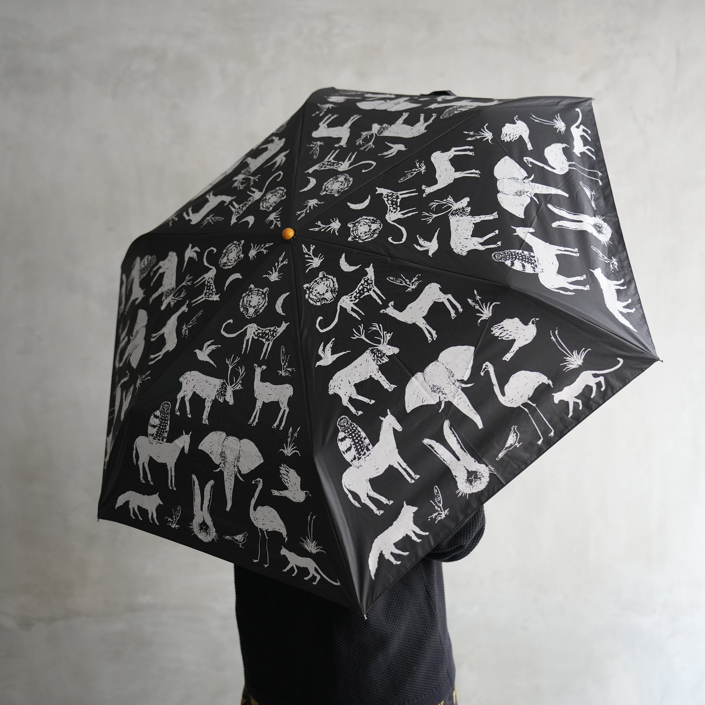 Sunshade Folding Umbrella  Zoo　Black