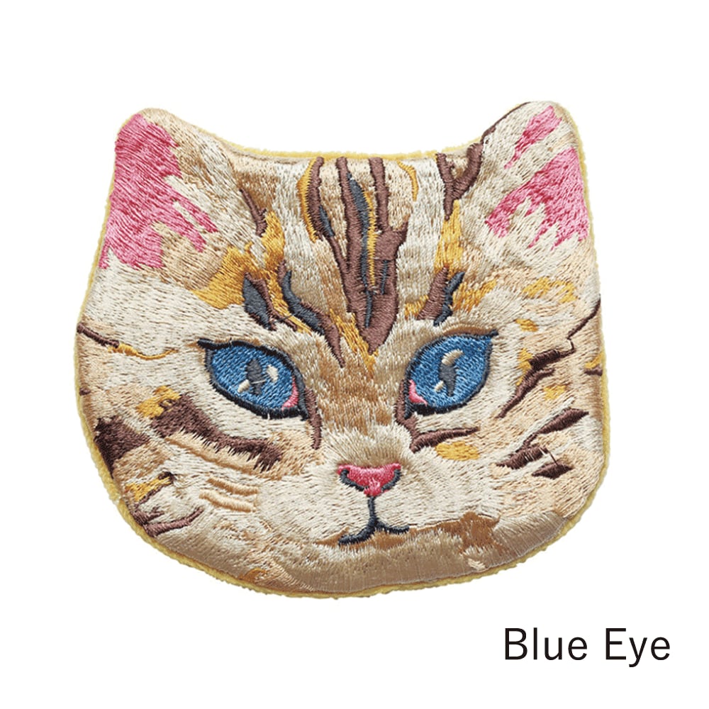 Nathalie Lete Embroidered Cat Face Pouch