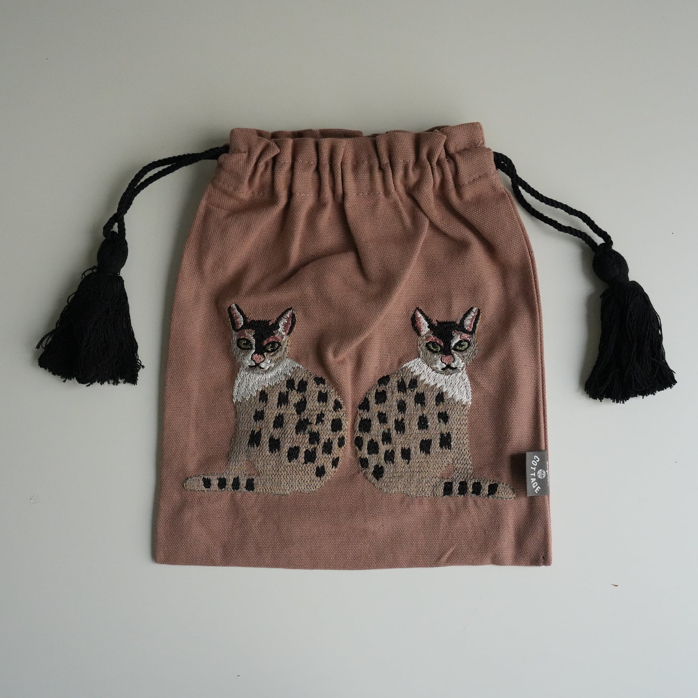 Twin Cat Drawstring Bag