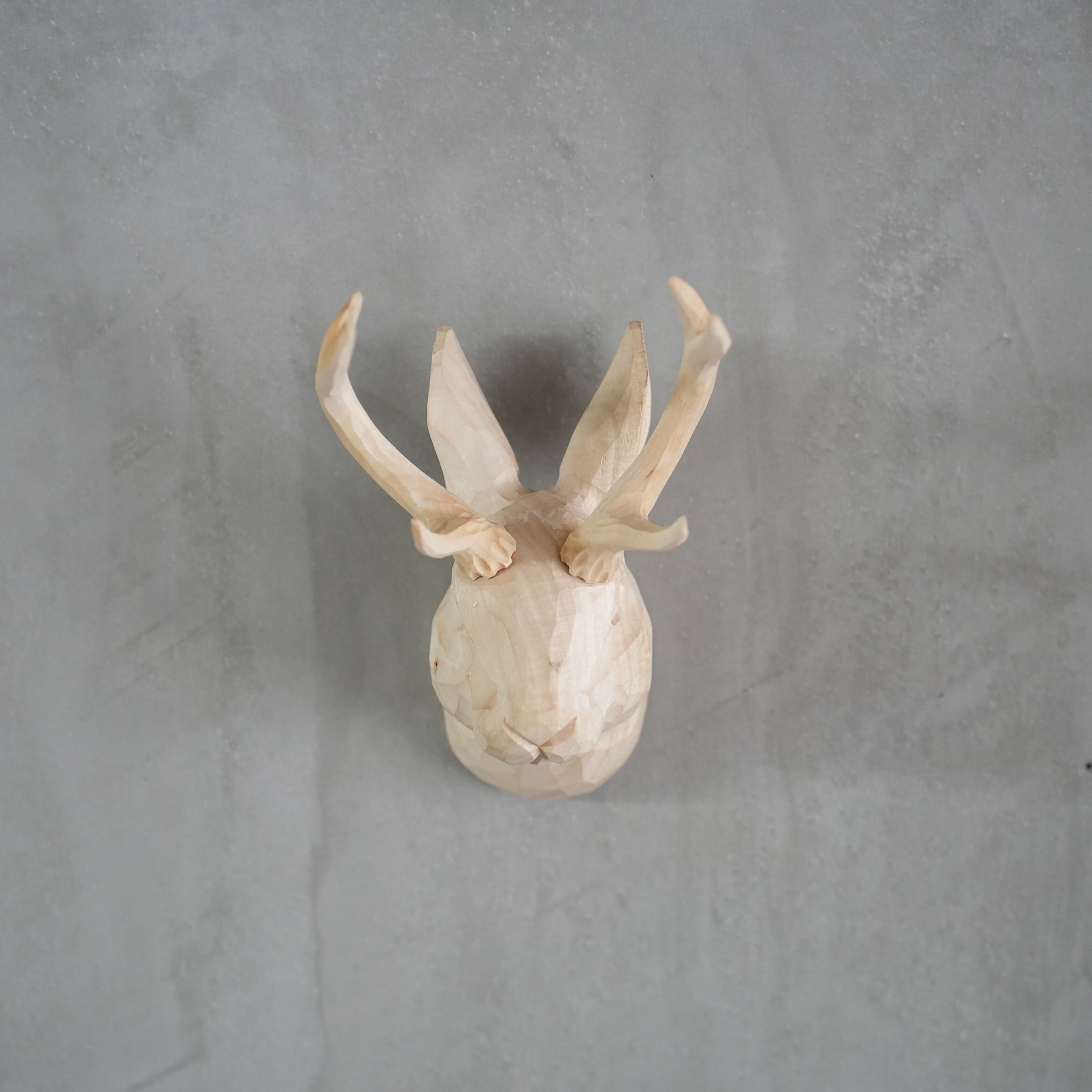 Wood Animal Head / Jackalope