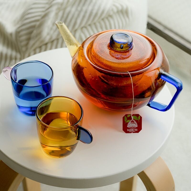 TWO TONE GLASS TEA POT