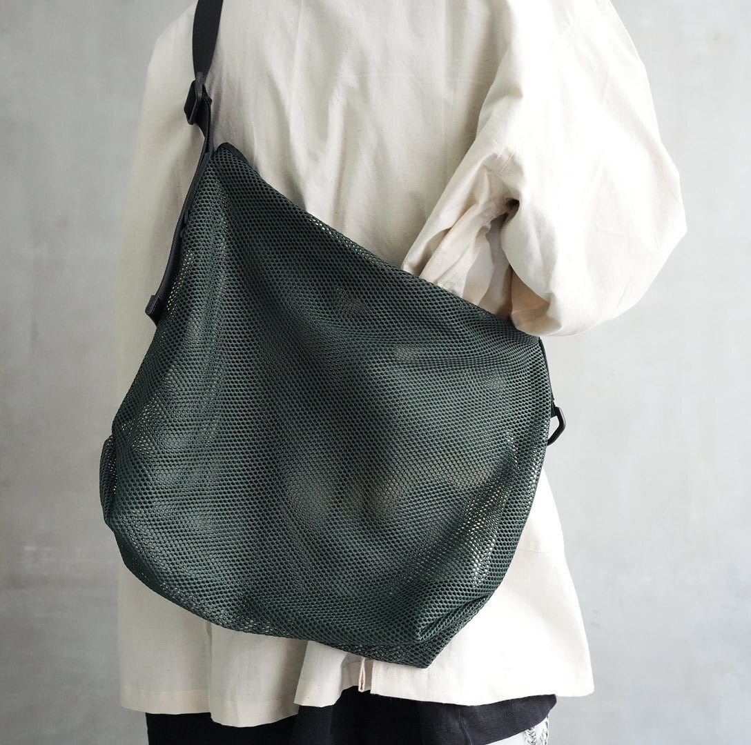 Brick / Mesh Zip Shoulder Bag　Green