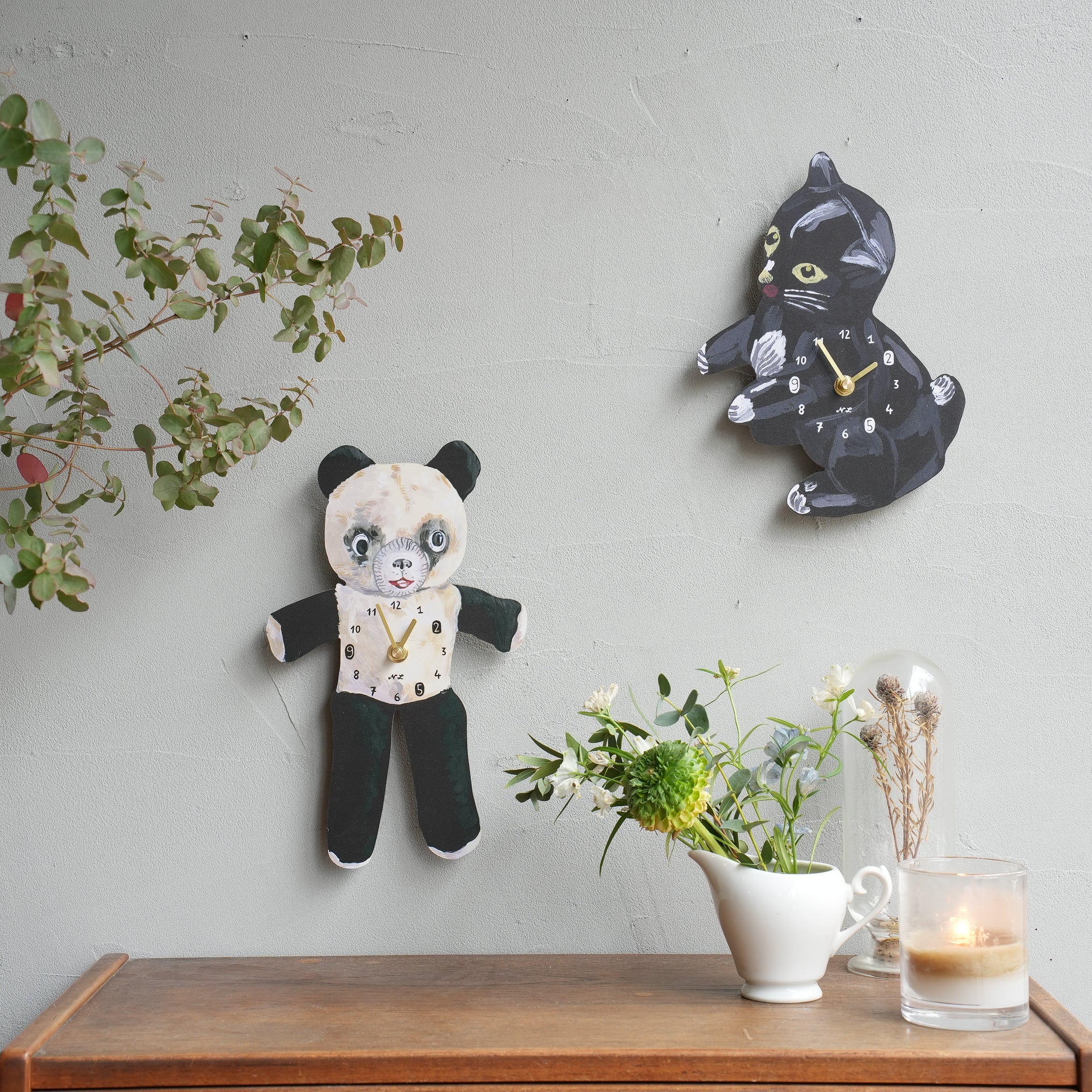 Nathalie Lete Diecut Clock　Panda