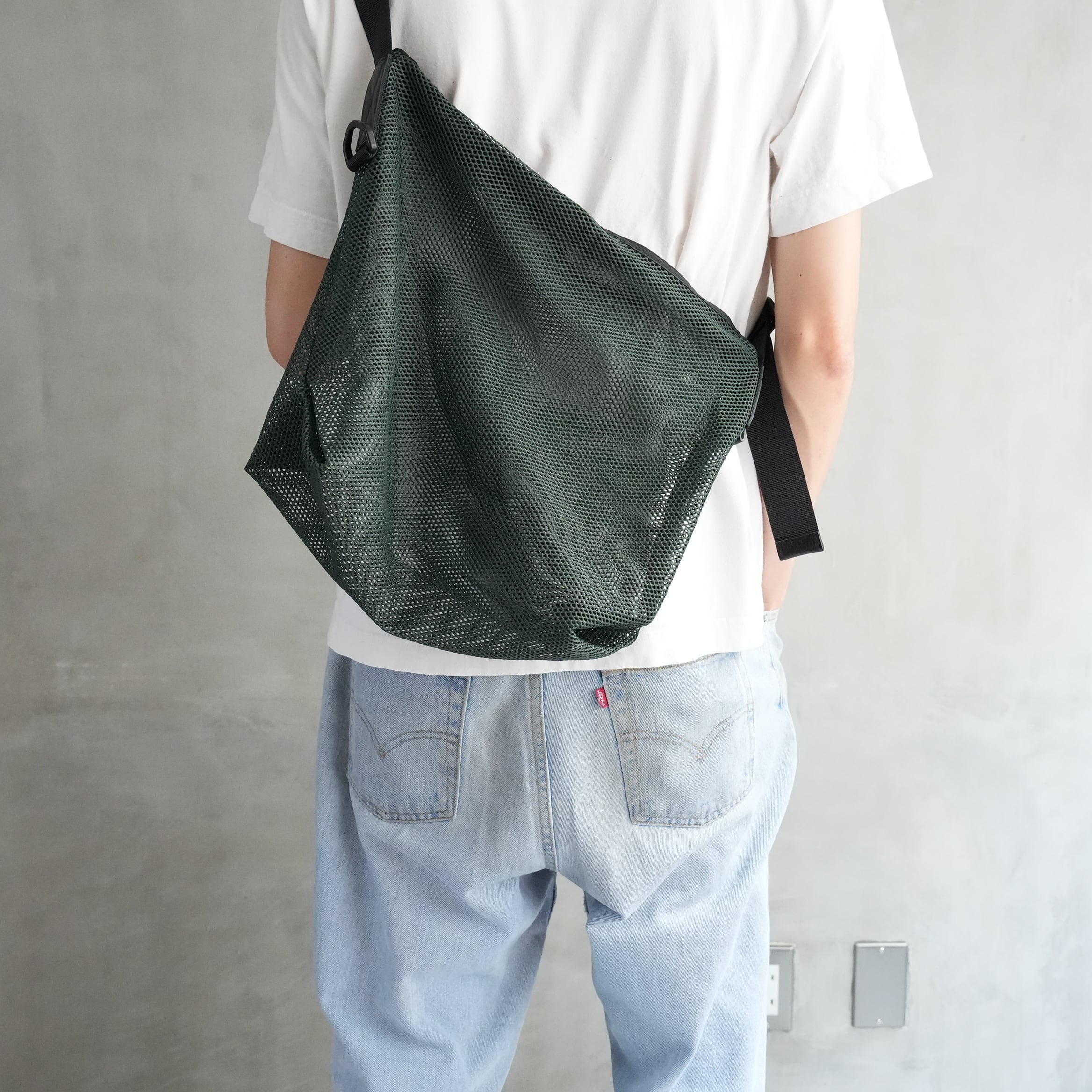 Brick / Mesh Zip Shoulder Bag　Green