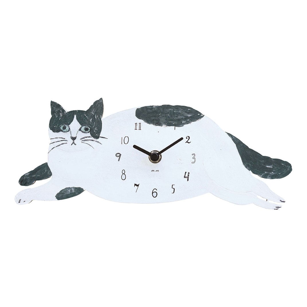 M.M Diecut Clock　Gray Cat