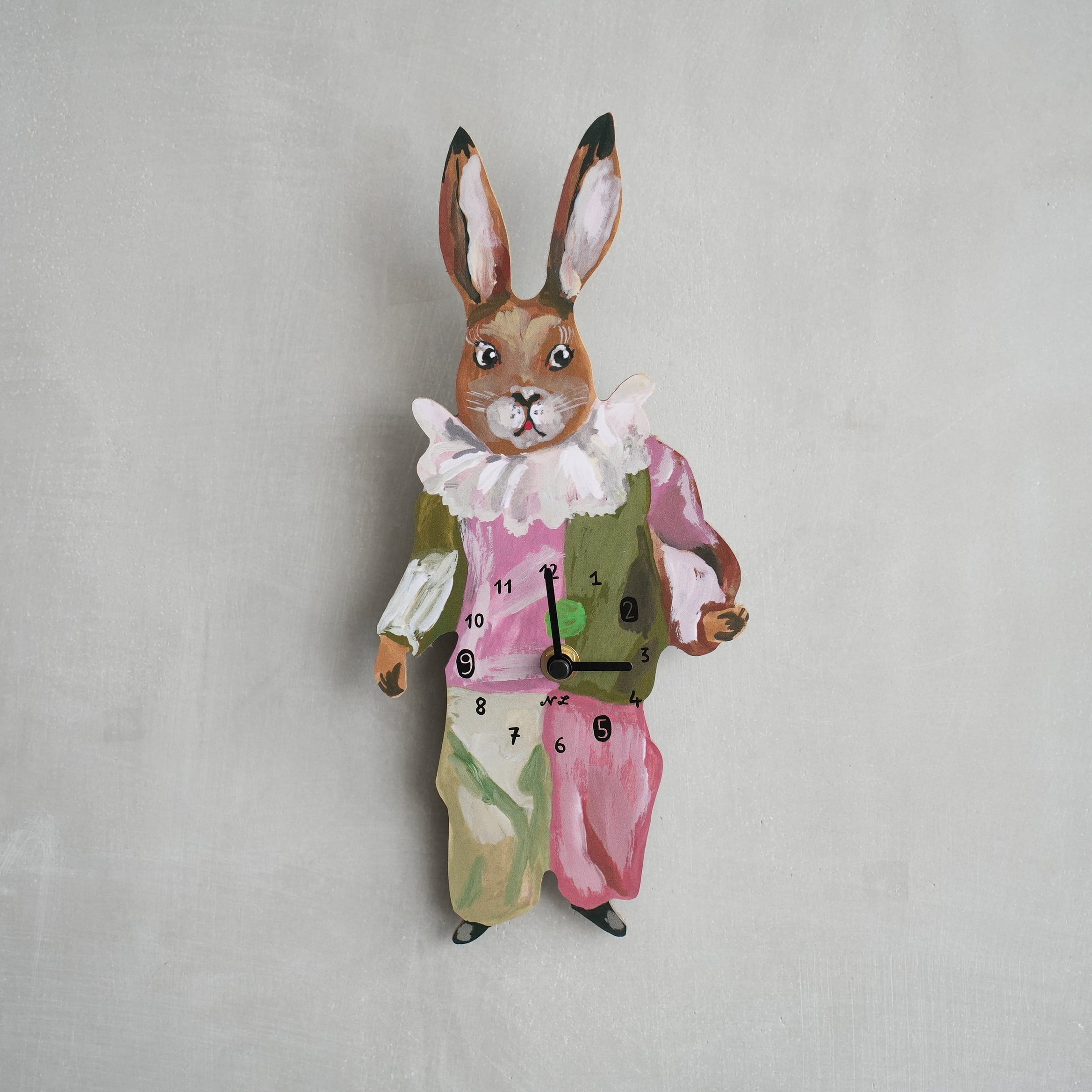 Nathalie Lete Diecut Clock　Rabbit