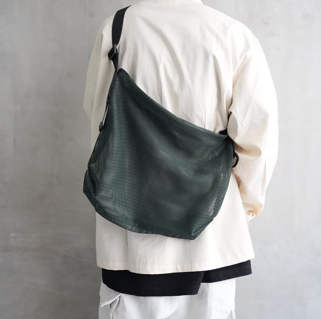 Brick / Mesh Zip Shoulder Bag　Green