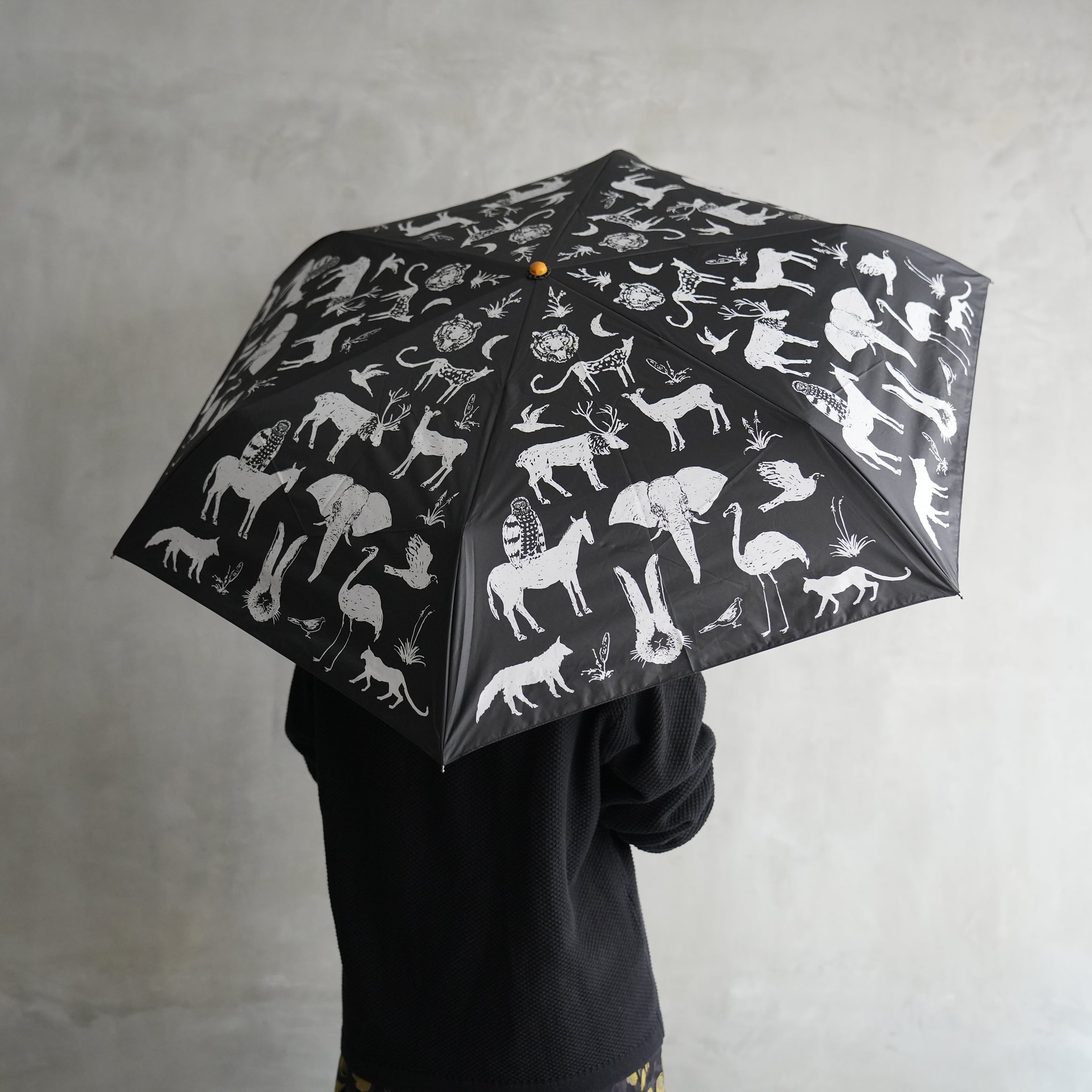 Sunshade Folding Umbrella  Zoo　Black